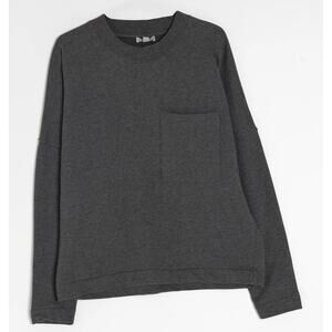 COS Charcoal Gray Sweatshirt Chest Pocket Boxy Fit Cotton Large